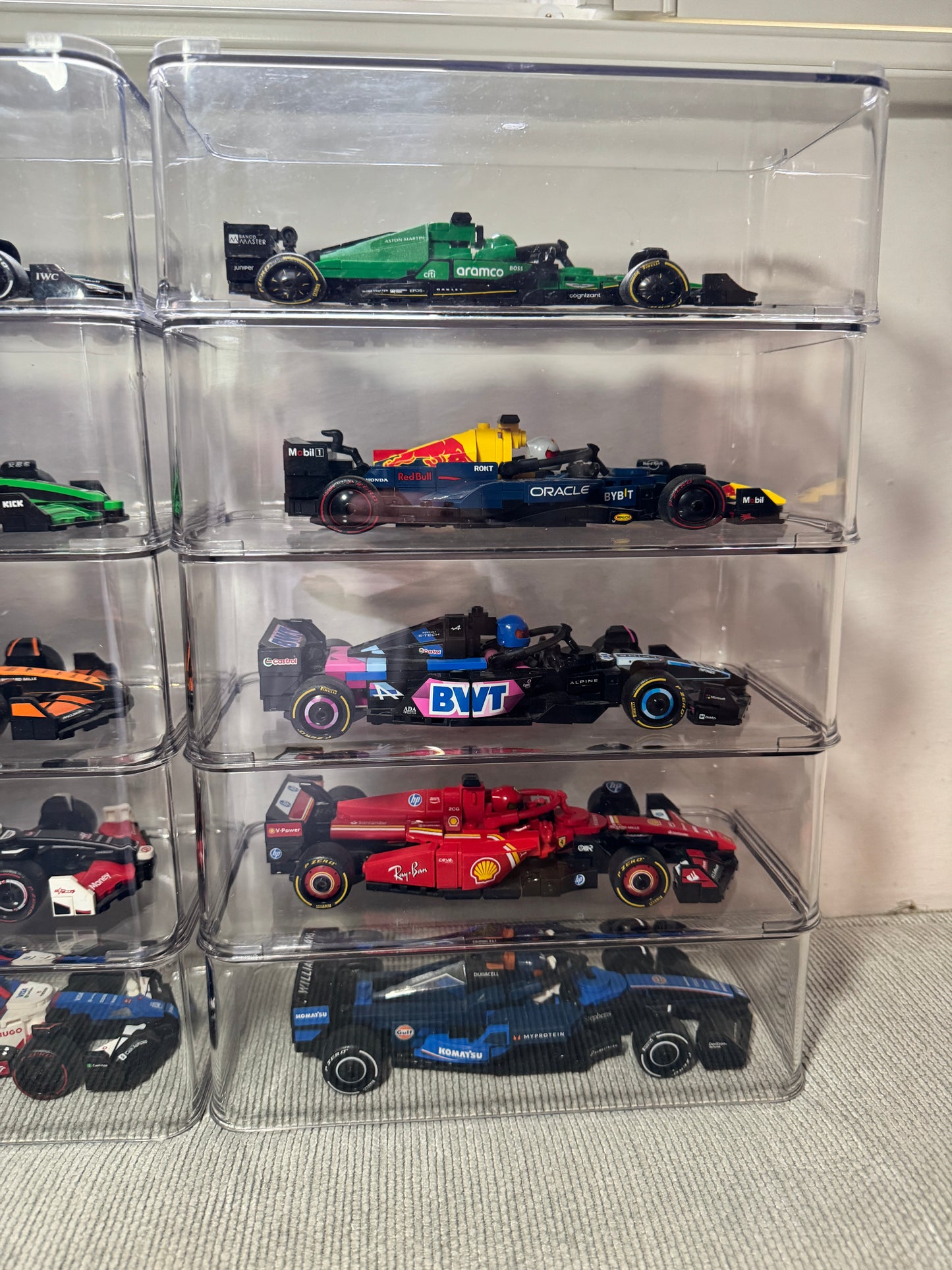 10 x Acrylic Display Cases For Lego F1 Speed Champions - Formula 1 Case Ferrari