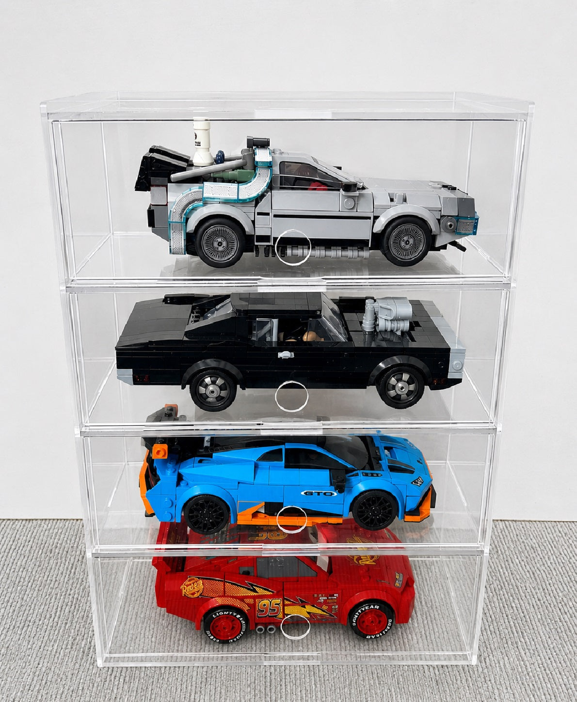 Speed Champions 4 tier Acrylic Display Case - Ideal for Lego Speed Champions