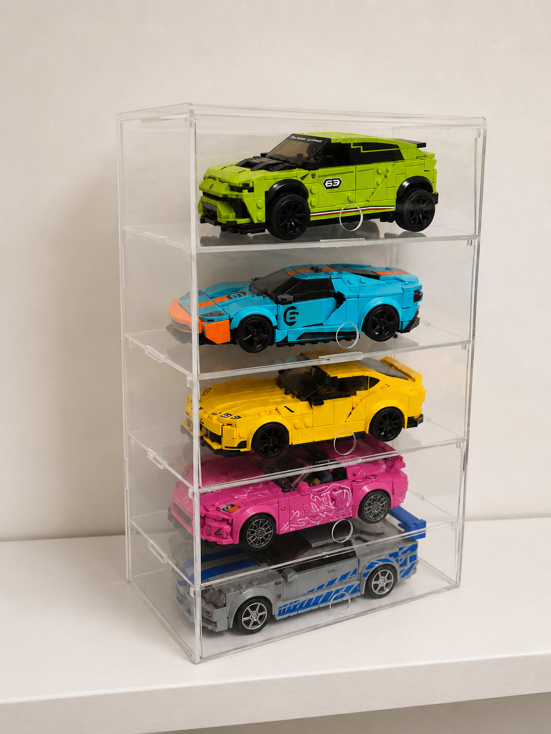 Lego Display Case for Lego Speed Champions 5 Tier