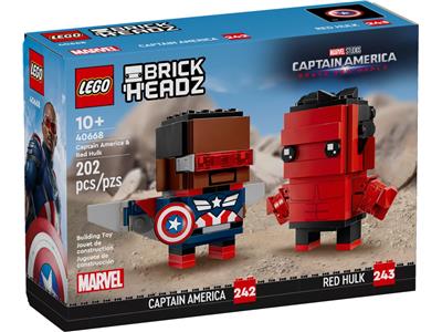 LEGO BrickHeadz Marvel Super Heroes Captain America & Red Hulk Figures (40668)