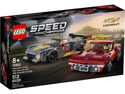 LEGO 76903 Speed Champions Chevrolet Corvette C8.R Race Car and 1968 Chevrolet Corvette