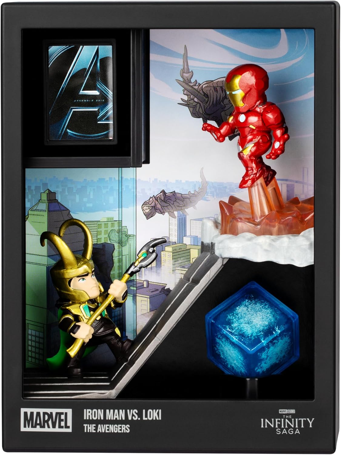 FANDROP MV04-Mavel Studios' The Avengers - Iron Man VS. Loki, Combines An Epic Diorama