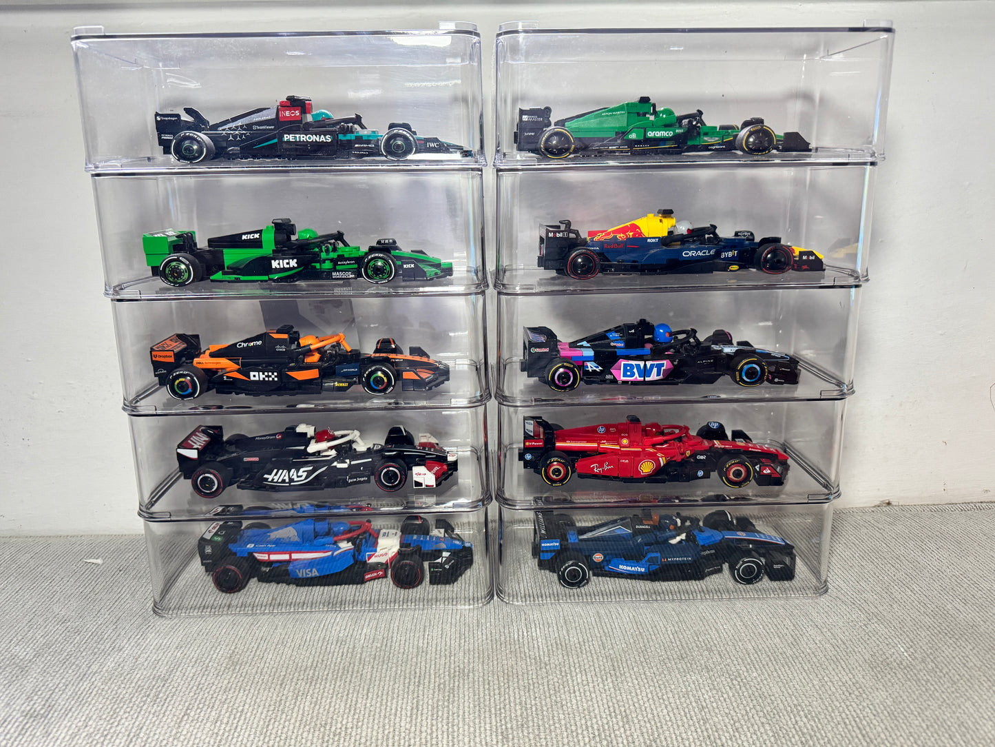 10 x Acrylic Display Cases For Lego F1 Speed Champions - Formula 1 Case Ferrari