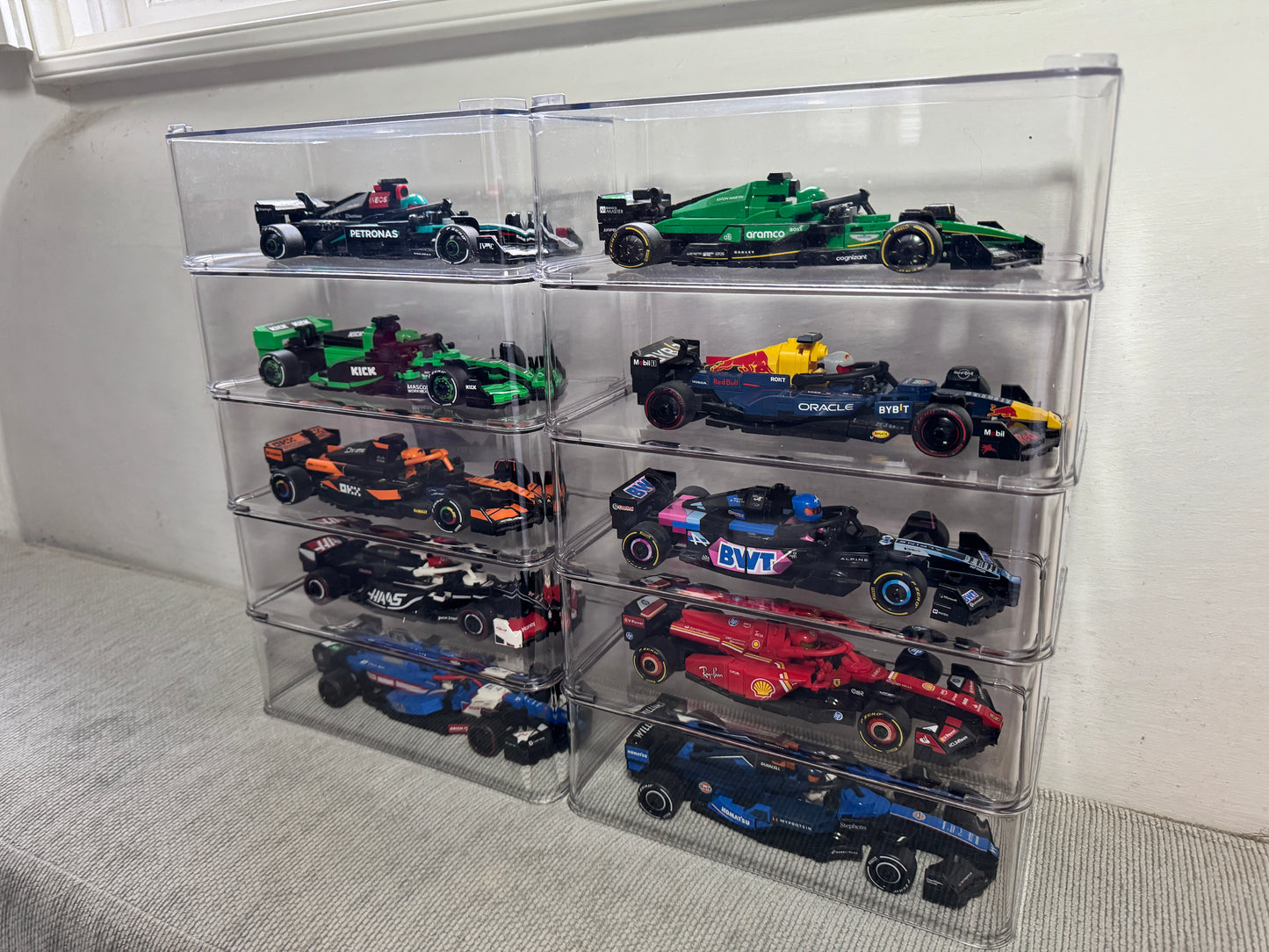 10 x Acrylic Display Cases For Lego F1 Speed Champions - Formula 1 Case Ferrari